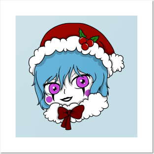 candy cane christmas chibi Posters and Art